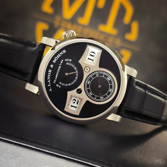 A. LANGE & SOHNE ZEITWERK 140.029 41.9 毫米 18K 白金黑色表盘 B&P